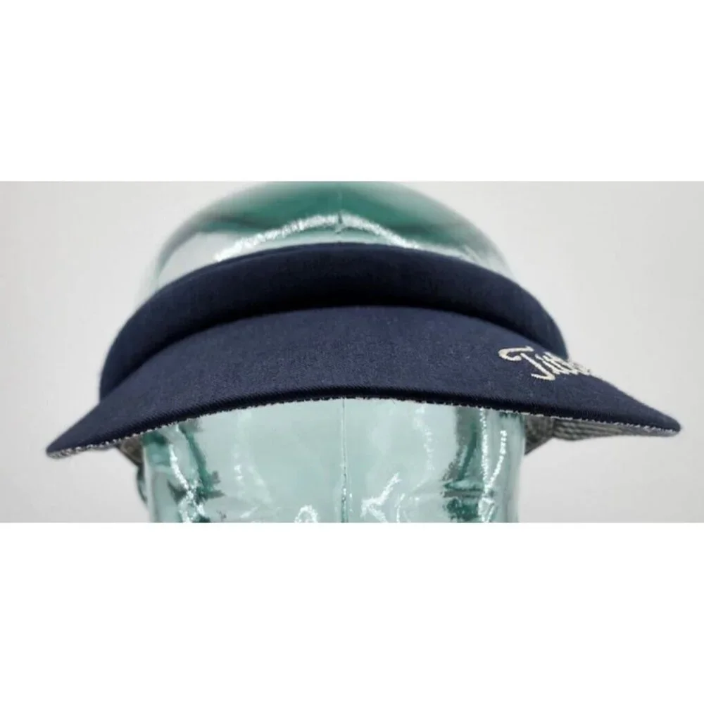 Titleist Blue‎ and Plaid Check Embroidered Golf Visor Wide Brim Hair / Head Band